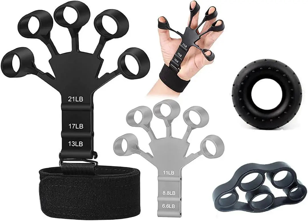 Finger Trainer, Grip Strengthening, Rehabilitation, Finger Strengthening Training, 4-piece set