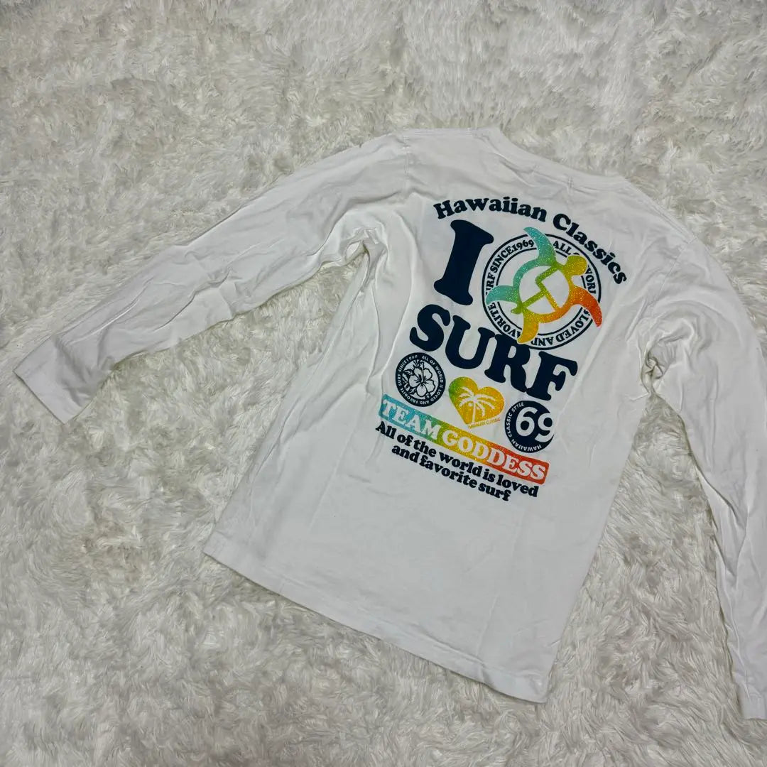 [teamgoddess] Team Goddess long sleeve T-shirt white LL surfboard