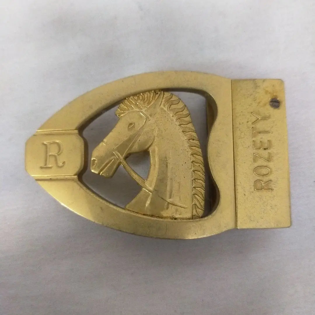 ROZETY Buckle Belt Men's Horse Head Metal Gold Vintage