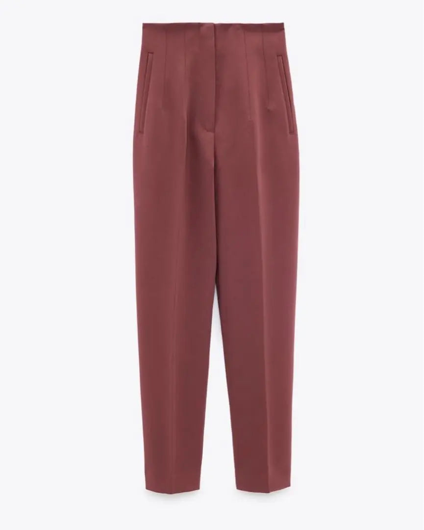 [XS] Pantalones de tiro alto y cónicos Marsala de ZARA