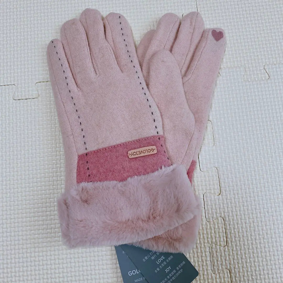 ✨ El 1 punto restante ✨ Guante guante rosa Accesorios Otoño / Invierno Linda protección contra el frío para mujer