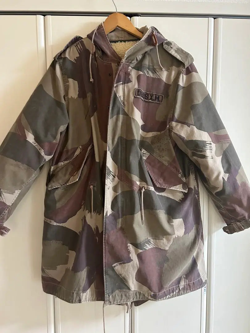 Camouflage mod coat with boa Deus ex machina