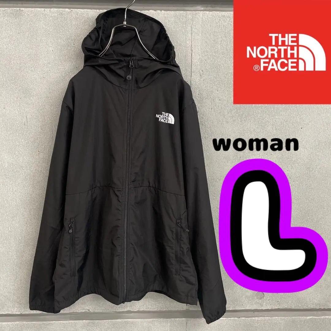 Parka de nailon New North Face negra para mujer talla L