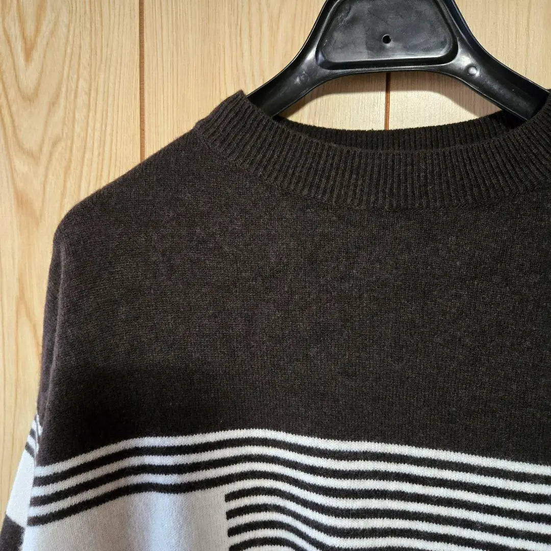 ☆GALERIE VIE Wool Cashmere Build Neck Pullover Dark Brown