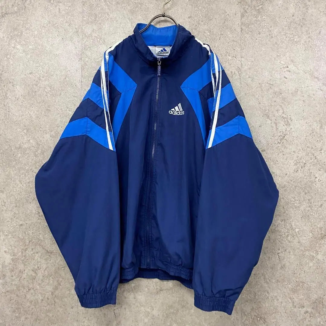 Rare 90s US Vintage Adidas Embroidered Nylon Jacket Navy Men's L