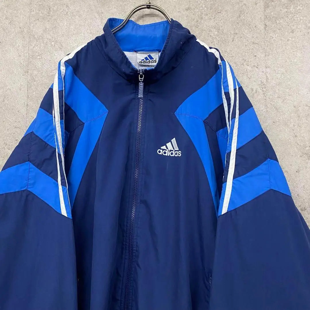 Rare 90s US Vintage Adidas Embroidered Nylon Jacket Navy Men's L