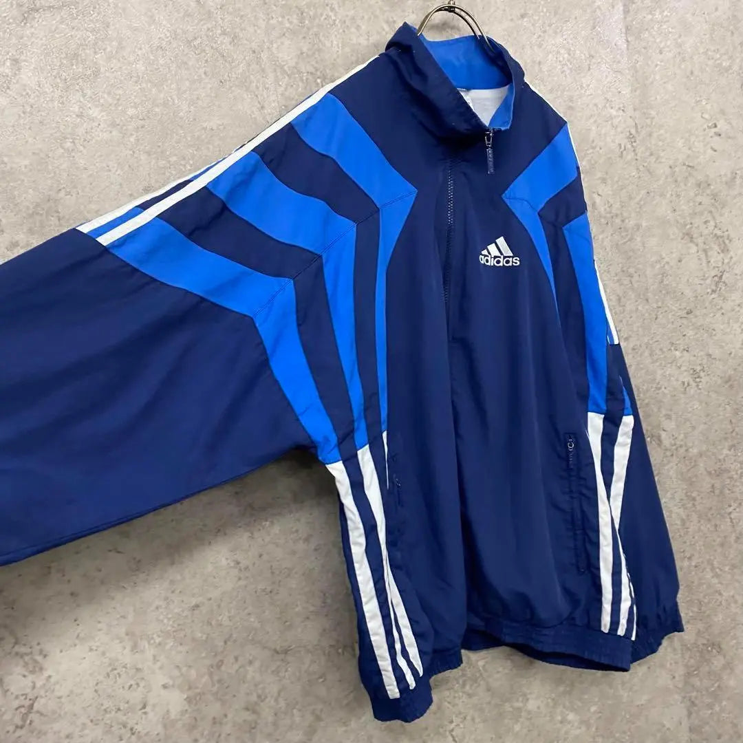 Rare 90s US Vintage Adidas Embroidered Nylon Jacket Navy Men's L