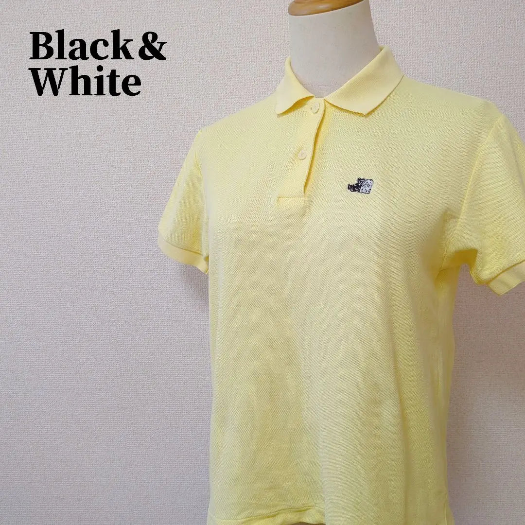 Black and White Logow Pen Cotton Kanoko Polo Shirt Yellow M | ブラックアンドホワイト　ロゴワッペン付コットン鹿の子ポロシャツ　イエロー　M