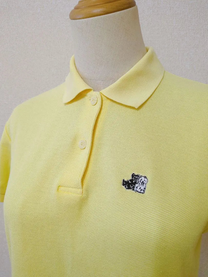 Mujer Polo Kanoko De Algodón Con Logow Pen Blanco Y Negro Amarillo M | M