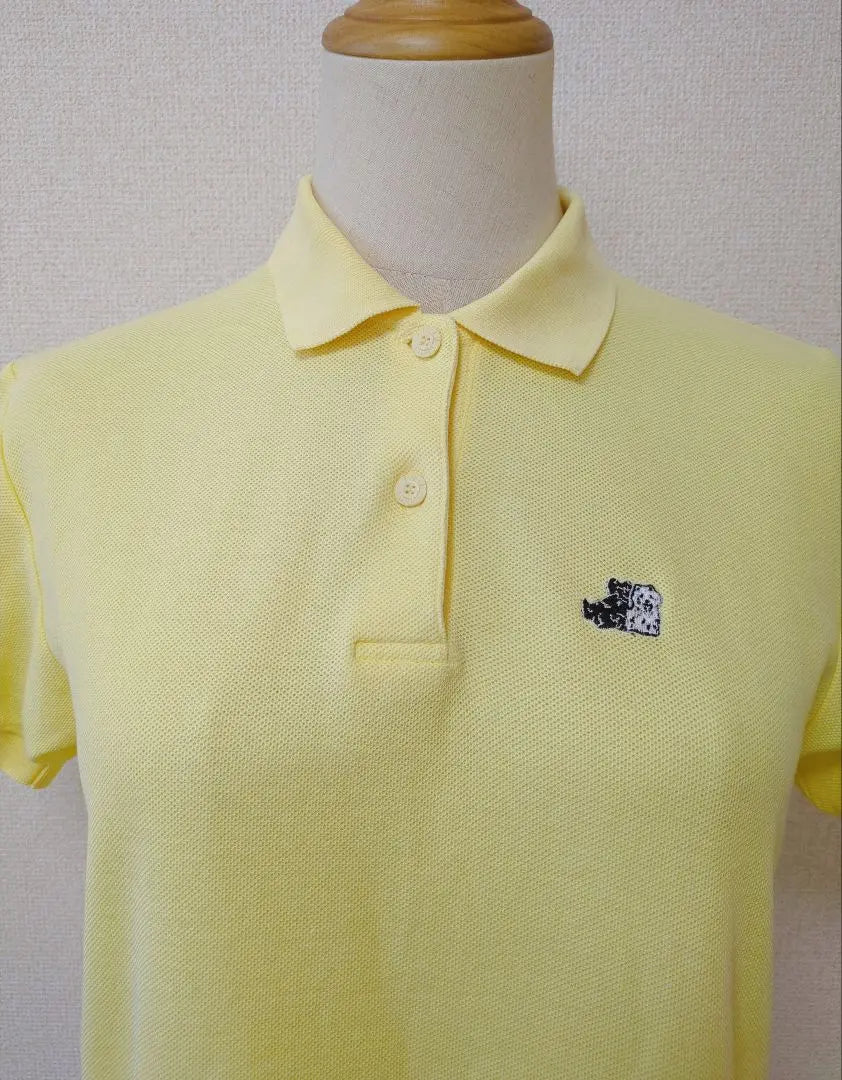 Black and White Logow Pen Cotton Kanoko Polo Shirt Yellow M | ブラックアンドホワイト　ロゴワッペン付コットン鹿の子ポロシャツ　イエロー　M