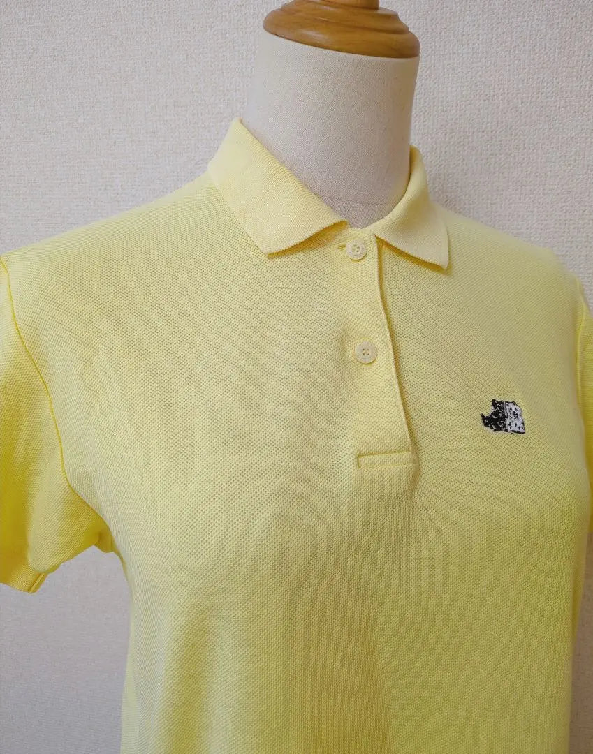 Mujer Polo Kanoko De Algodón Con Logow Pen Blanco Y Negro Amarillo M | M