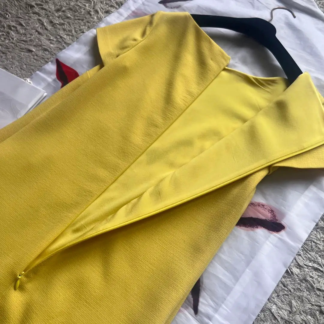 [Beautiful goods] Emilio Pucci frill dress Yellow short sleeve knee length | 【美品】EMILIO PUCCI フリルワンピース 黄色 半袖 膝丈