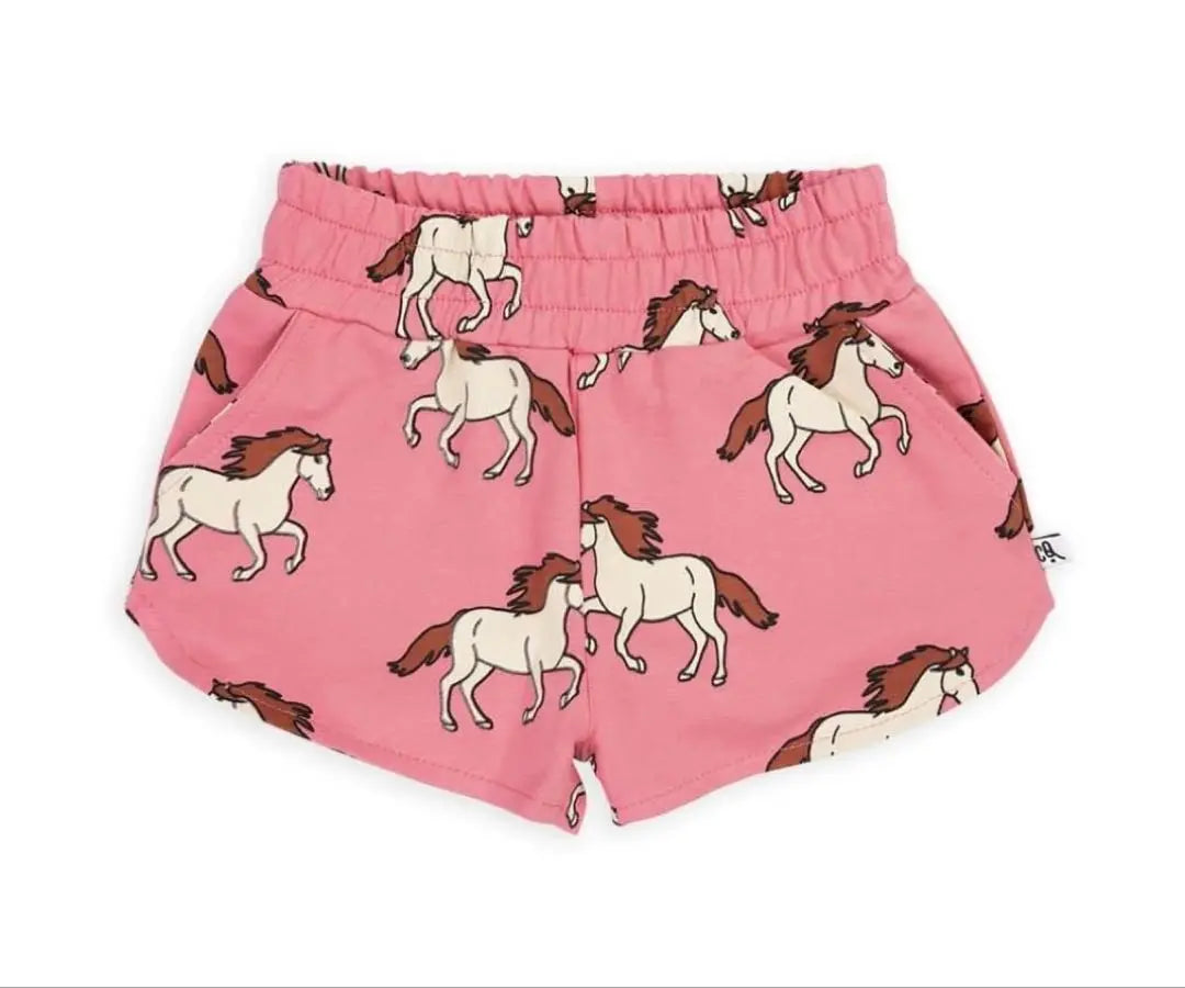 Carlijnq Wild Horse-pantalones cortos deportivos para niña | CARLIJNQ pantalones cortos deportivos para niñas wild horse