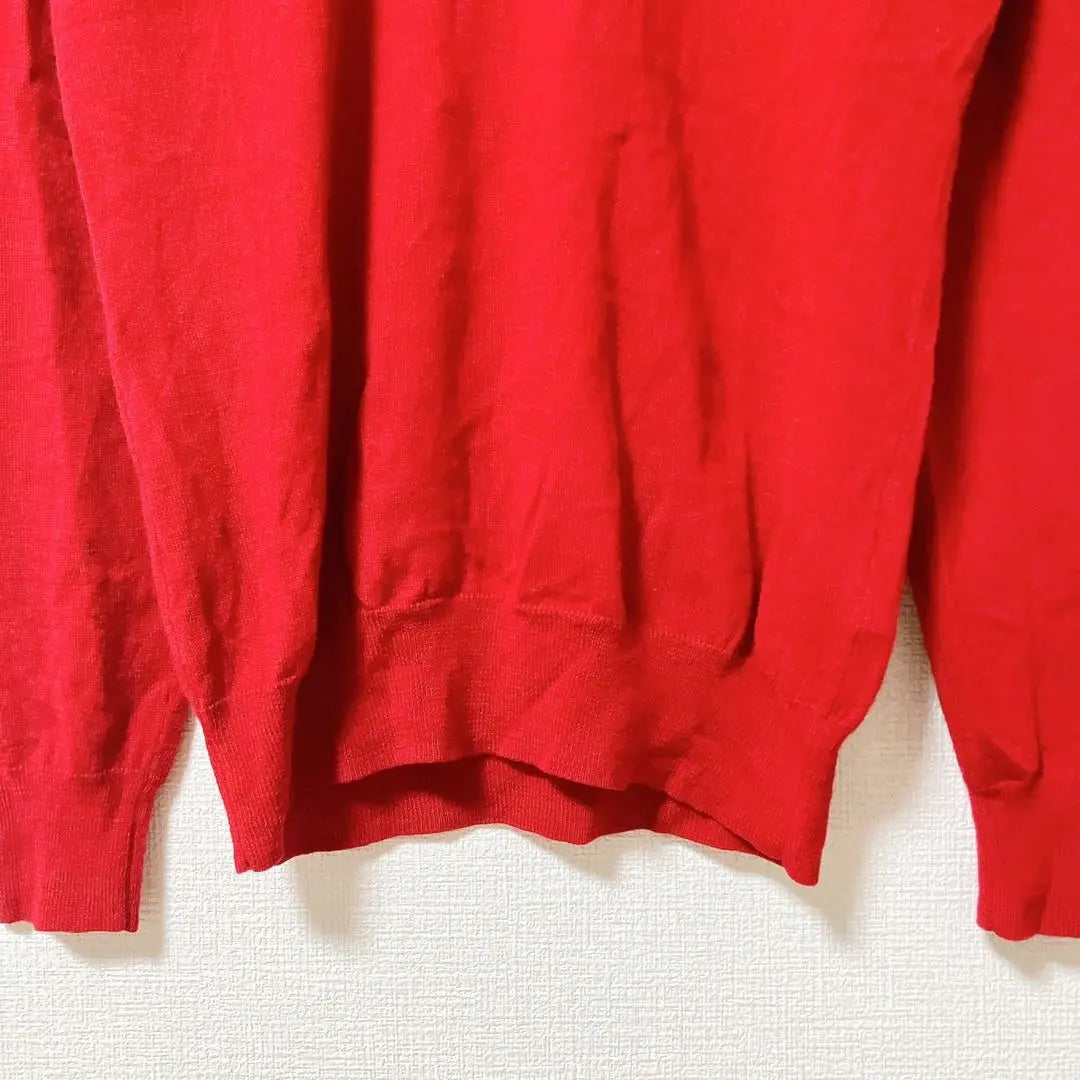 [Good Condition] UNIQLO V-Neck Knit Sweater Red Women's Autumn/Winter [L]