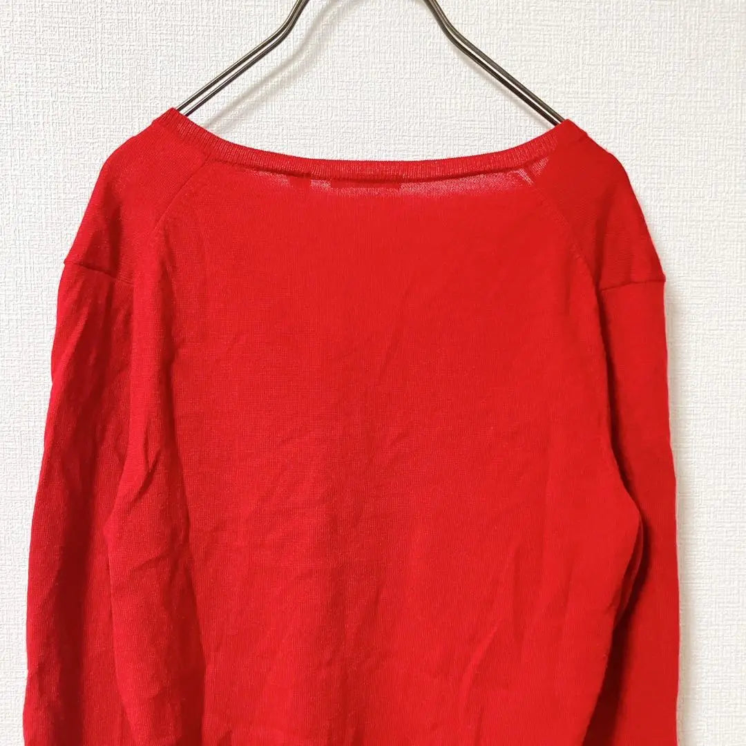 [Good Condition] UNIQLO V-Neck Knit Sweater Red Women's Autumn/Winter [L]