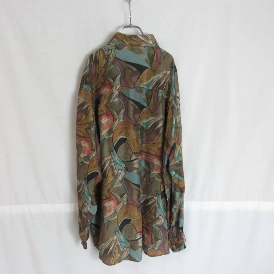 90s Art Pattern All-over Pattern Silk Shirt Mode Oversized Tops