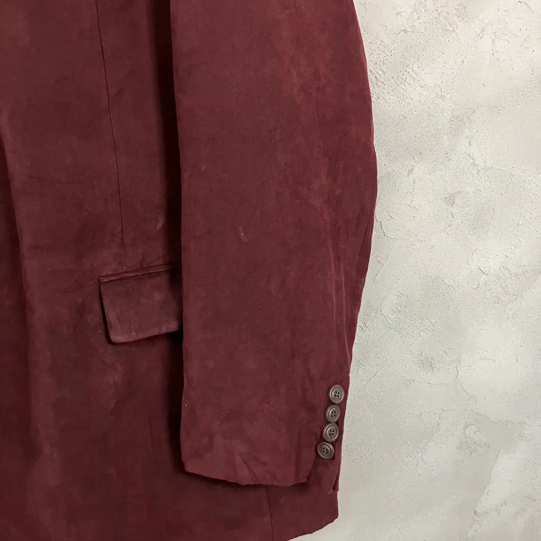 Vintage Tailored Jacket Suede Style Burgundy 46R LO4