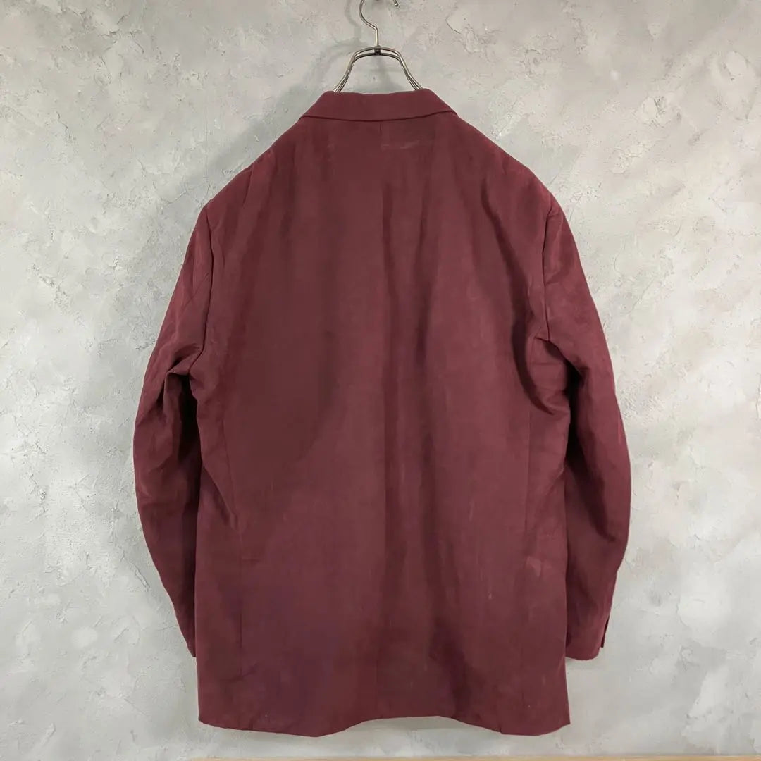 Vintage Tailored Jacket Suede Style Burgundy 46R LO4