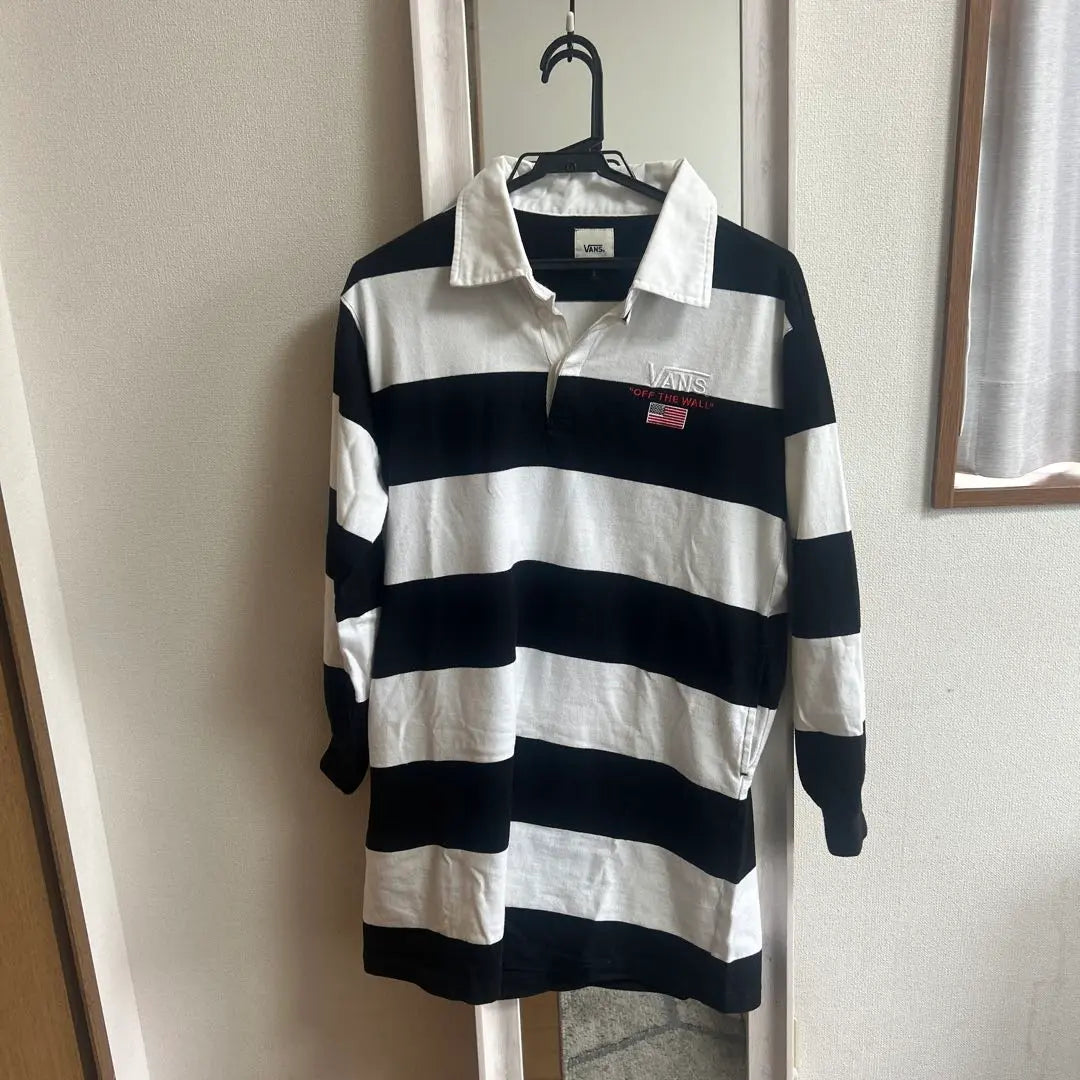 VANS striped long sleeve polo shirt