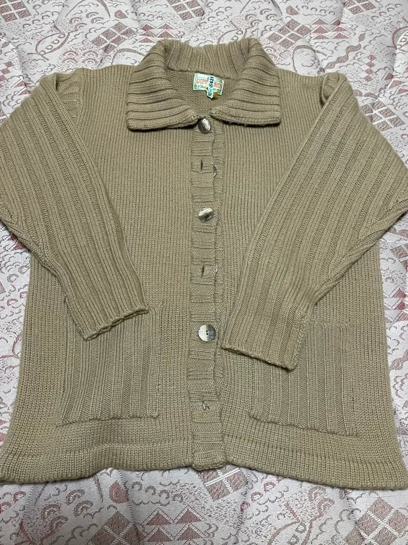 DIPPY DRO Beige Cardigan 100% Wool Cleaned