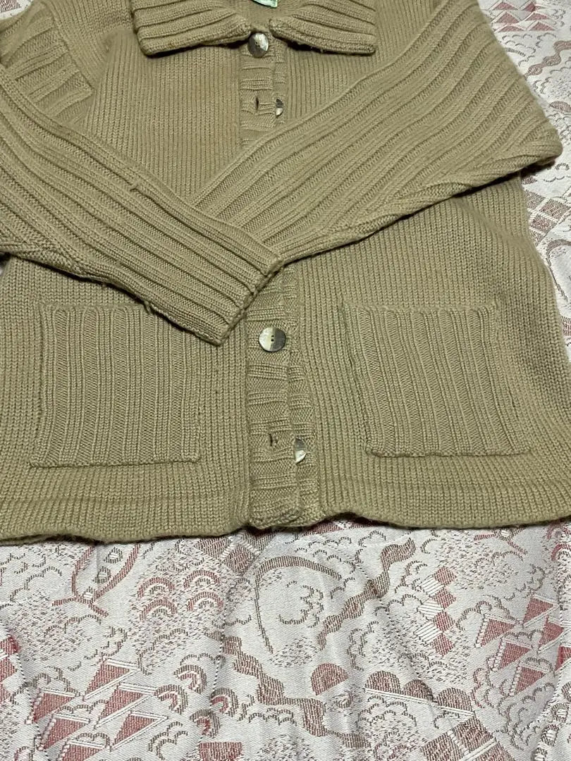 DIPPY DRO Beige Cardigan 100% Wool Cleaned