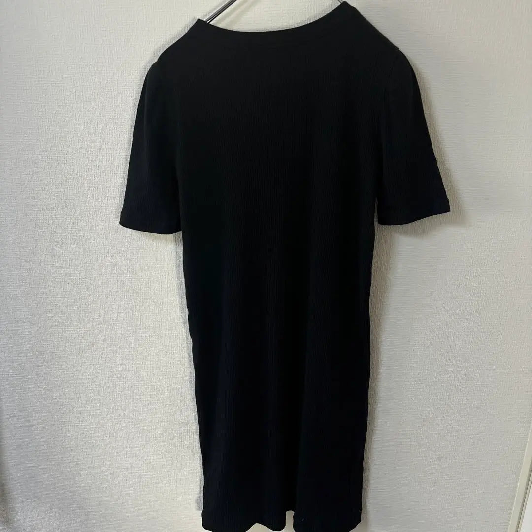 A.P.C. A.P.S. Rib Cut and Sew Dress Plain Black Cotton