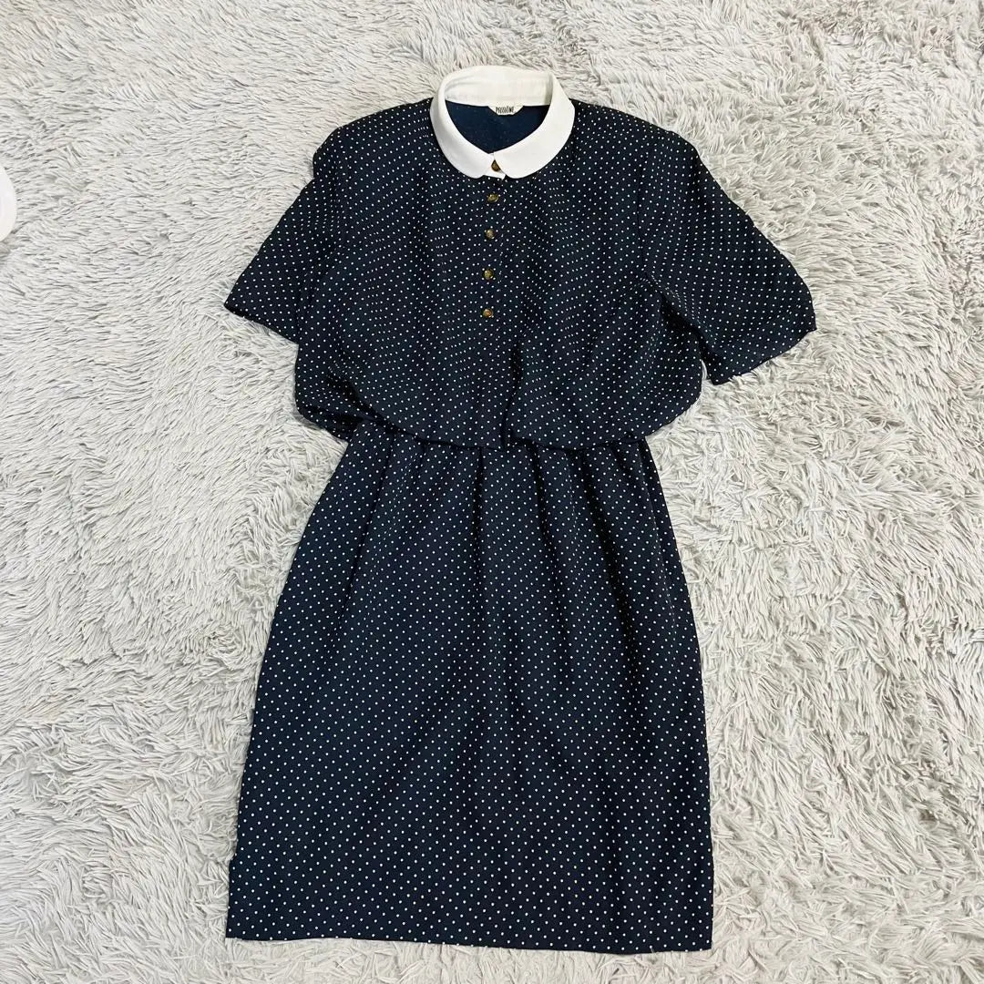 Vintage PASSIONE Set-up style docking dress with dot pattern