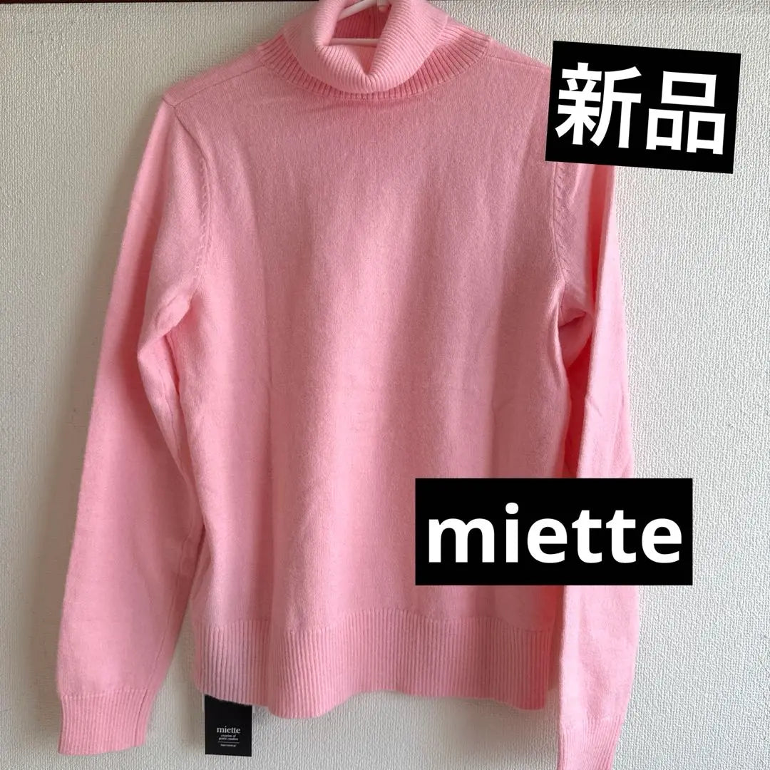 ★ Con nueva etiqueta ★ MITETTE Suéter Rosa Cuello Alto Talla Libre ★ | ★新品タグ付き★mitette ピンク ​​タートルネックセーター フリーサイズ★