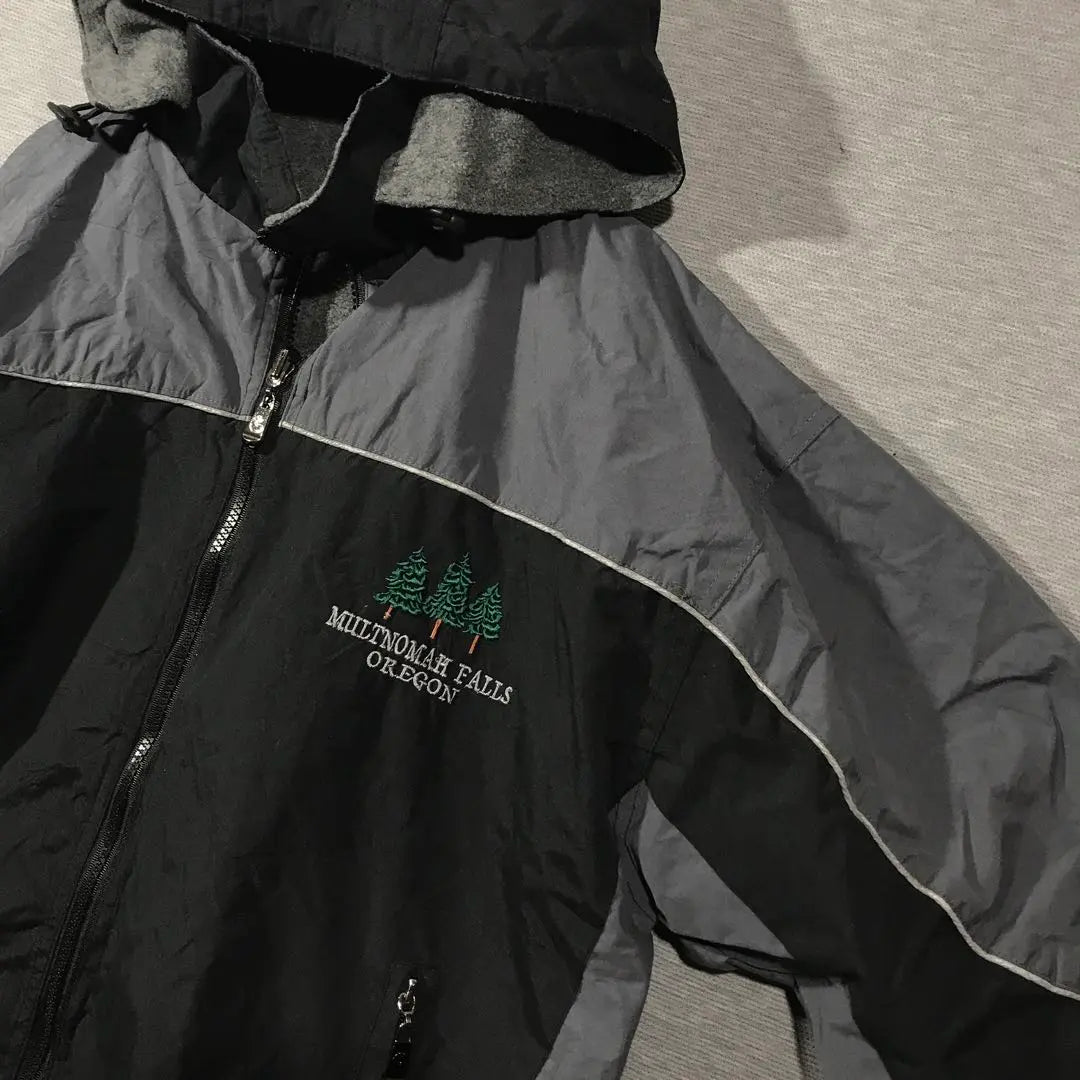 [HAYWARD.CA] Reversible embroidered logo fleece lining nylon jacket