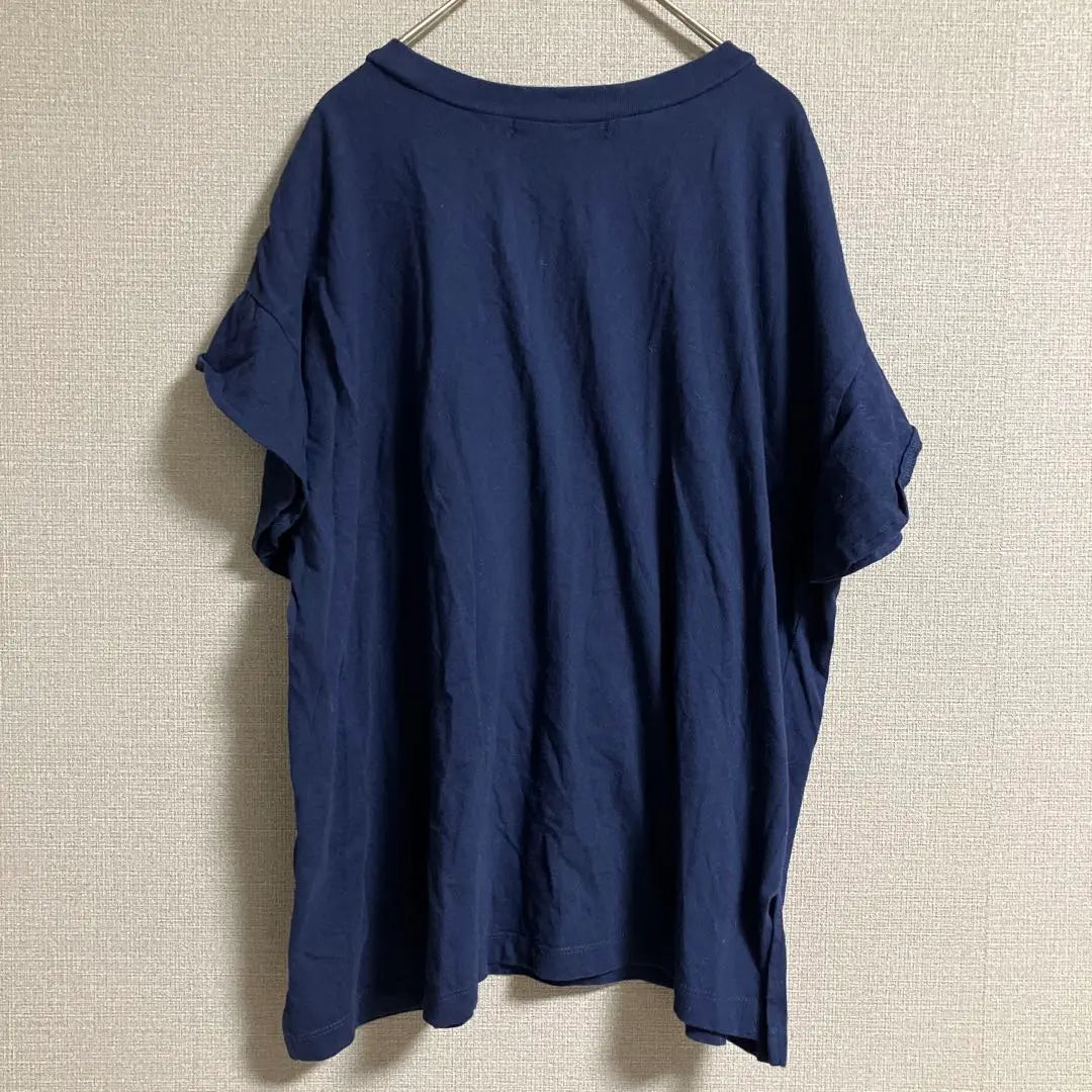 [sugarspoon] Tops T-shirt Short sleeves Ruffles Plain Casual Old clothes