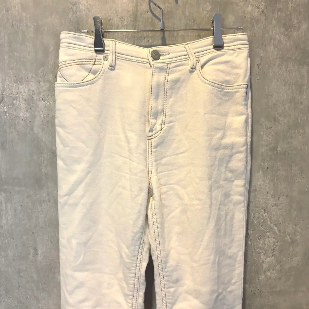 ✨Producto de calidad✨ Yanuk [M] Denim recto ♡ Piernas bonitas, cómodo, hecho en Japón, algodón, blanco