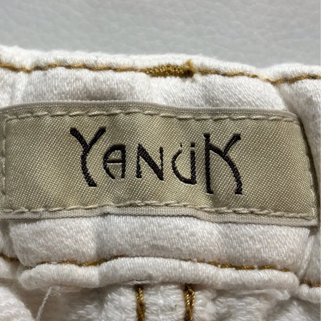 ✨Producto de calidad✨ Yanuk [M] Denim recto ♡ Piernas bonitas, cómodo, hecho en Japón, algodón, blanco