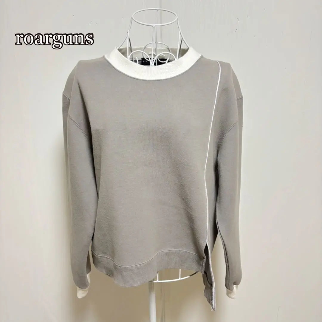 roarguns transformed color scheme sweatshirt 2 made in Japan, gray pullover, slit