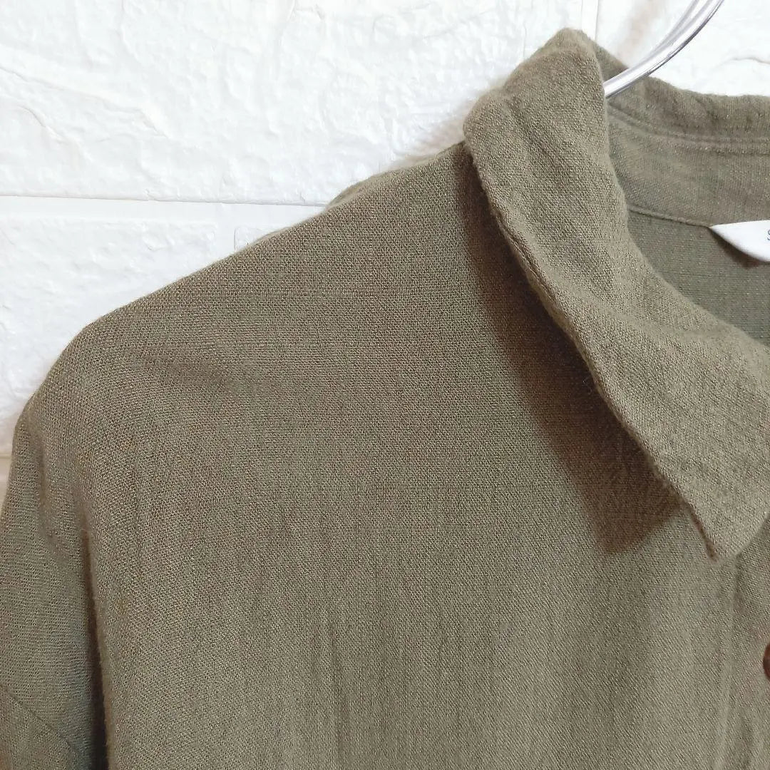 [Samantha Moss] Long-sleeved shirt (F) linen blend, spring, autumn and winter, casual