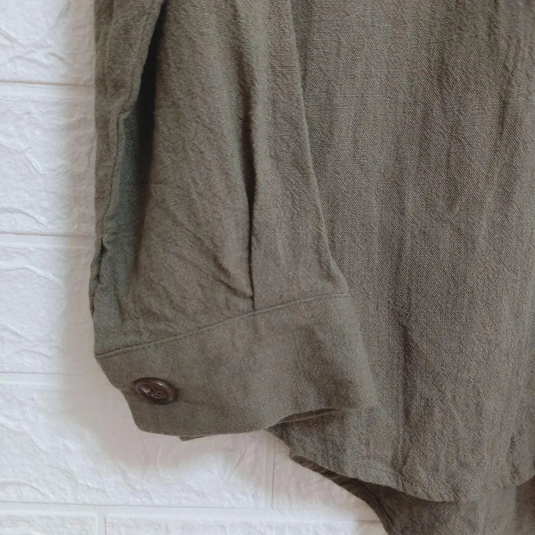 [Samantha Moss] Long-sleeved shirt (F) linen blend, spring, autumn and winter, casual