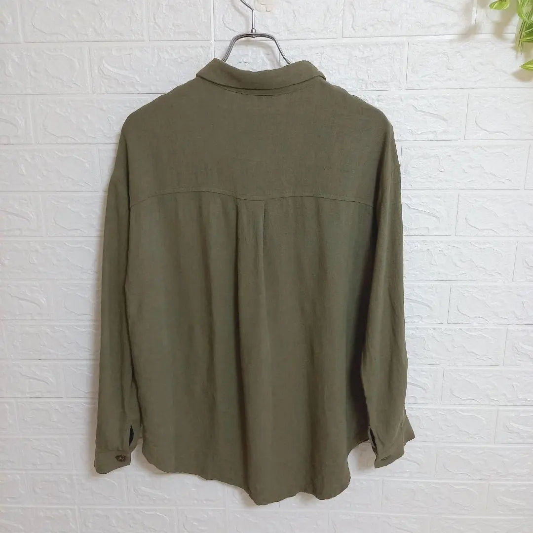 [Samantha Moss] Long-sleeved shirt (F) linen blend, spring, autumn and winter, casual