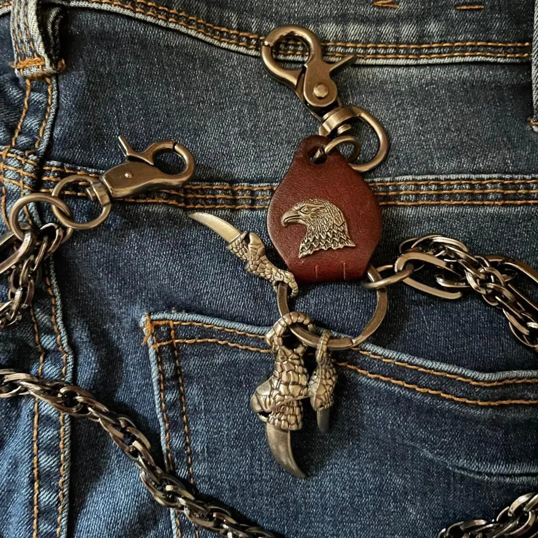 [Must-see for American casual] Vintage-style metal wallet chain with heavy feel Dual chain | 【アメカジ必見】ヴィンテージ風メタルウォレットチェーン 重厚感 デュアルチェーン