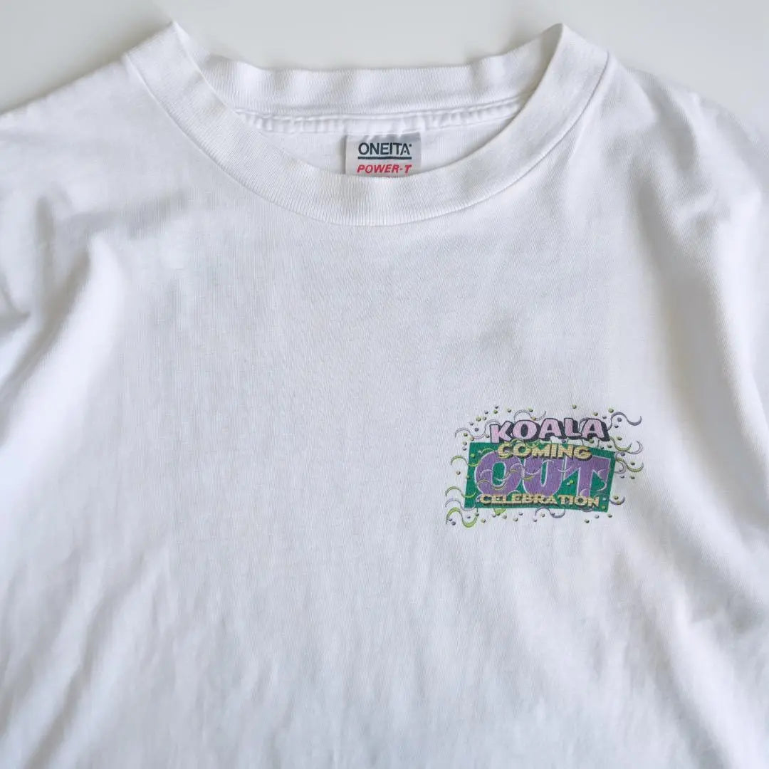 90's Animal Koala Double -sided Print Short Sleeve T -shirt White XL Retro Annual clothes | 90's アニマル　コアラ　両面プリント半袖Tシャツ　白 XL レトロ　古着