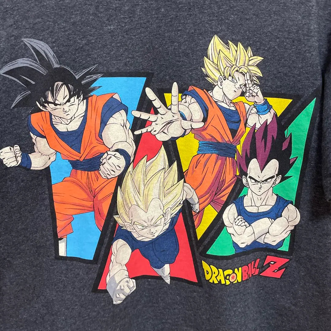 US limited Dragon Ball anime T-shirt Son Goku Vegeta M Gray Reverse import