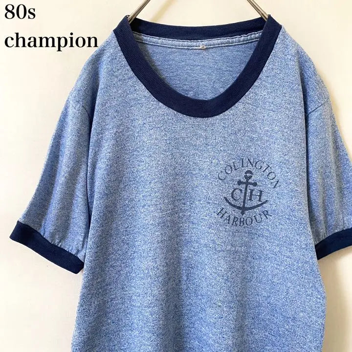 ★Rare 80s Champion Ringer T-shirt with soaked print