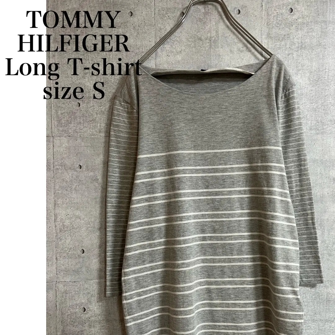 [Belleza] TOMMY HILFIGER Camiseta larga Gris Talla S | 【美品】TOMMY HILFIGER ロングTシャツ グレー サイズS