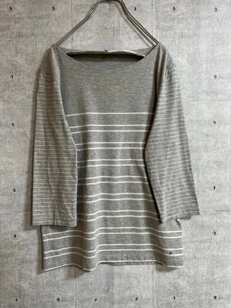 [Belleza] TOMMY HILFIGER Camiseta larga Gris Talla S | 【美品】TOMMY HILFIGER ロングTシャツ グレー サイズS