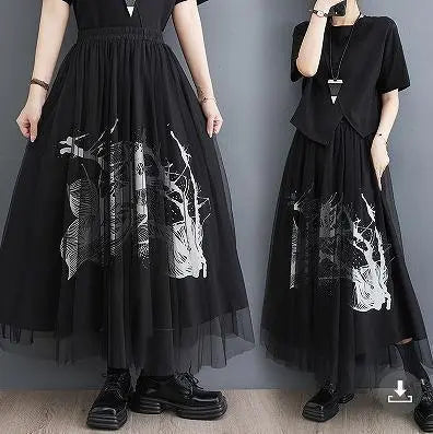 Large size women's skirt long spring/summer autumn new