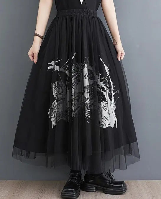 Large size women's skirt long spring/summer autumn new