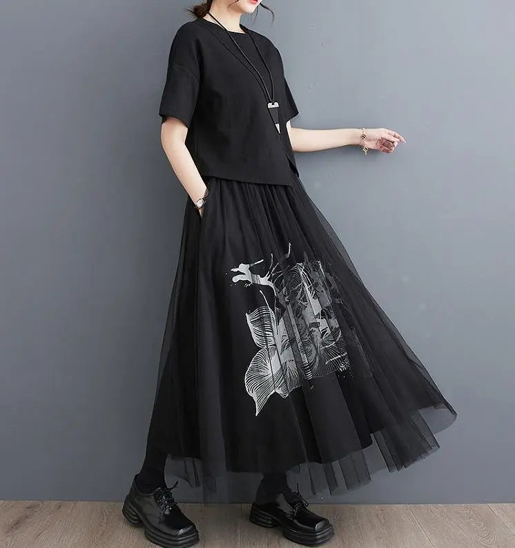 Large size women's skirt long spring/summer autumn new