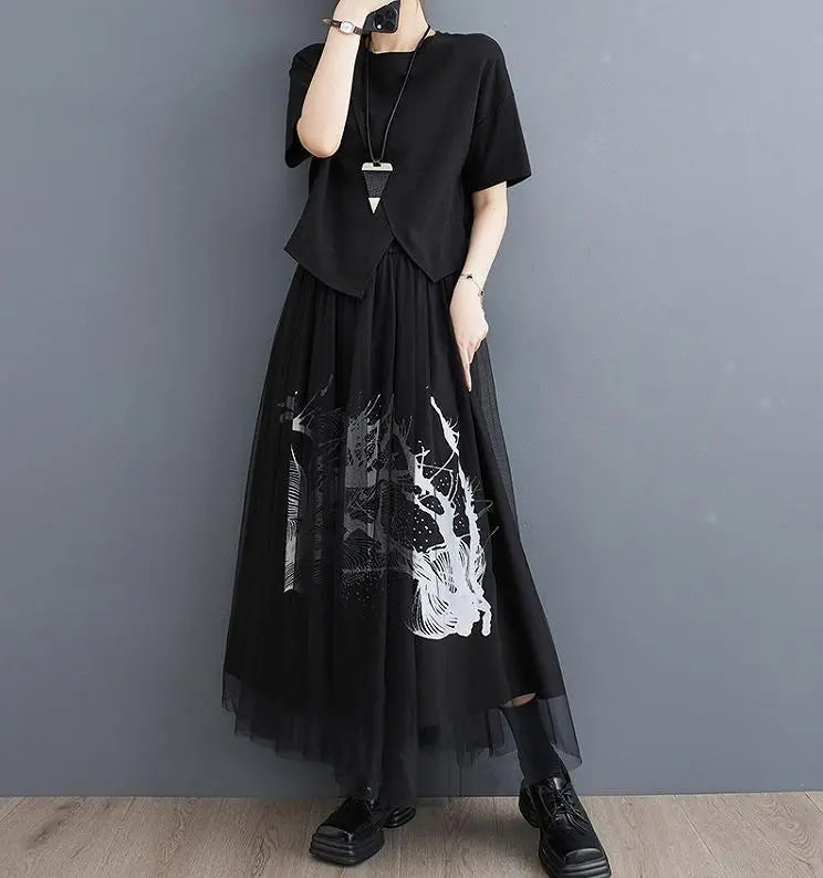 Large size women's skirt long spring/summer autumn new