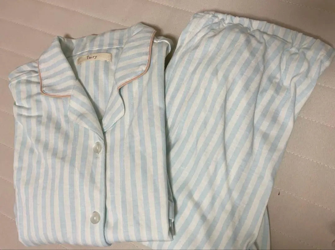 Refreshing striped maternity pajamas, long sleeves, Inuji Honpo, front opening