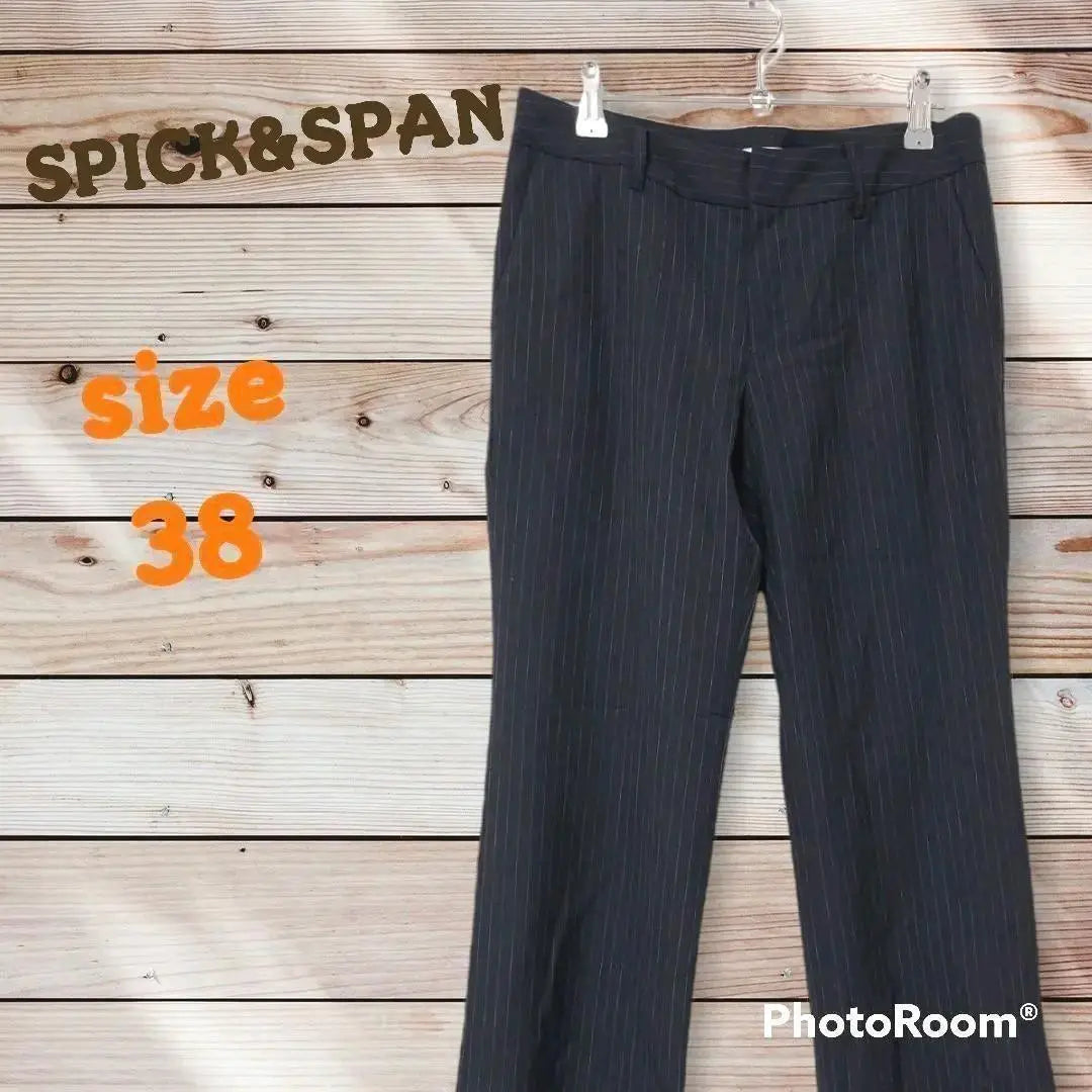 [SPICK%SPAN] Pantalones de mujer con estampado de rayas Negro 38 | 【SPICK%SPAN】レディース スラックス ストライプ柄 黒 38