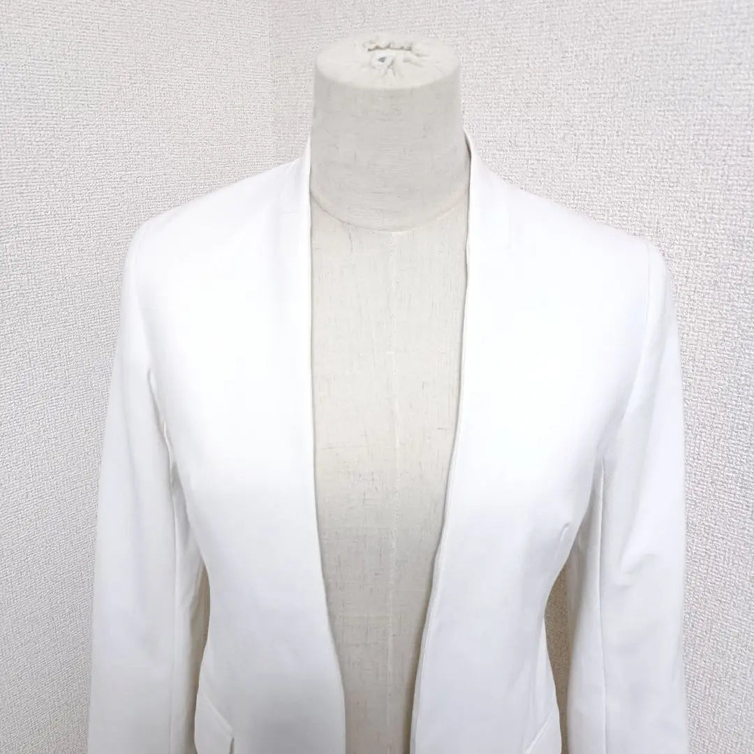 PLST Chaqueta sin cuello en buen estado Blazer sin forro blanco XS