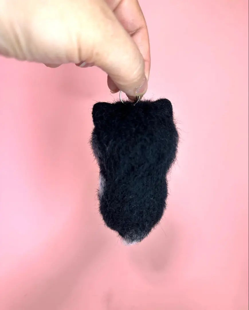 Wool Cat/Black and White Hairy Cat/Keychain Cat